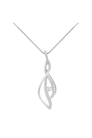 Espira Round Diamond Accented Open Cascade Twist Necklace